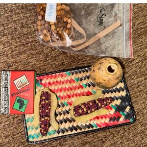Pleasant Company Kwanzaa Celebration Set Mat Corn Gourd Book Wooden Beads